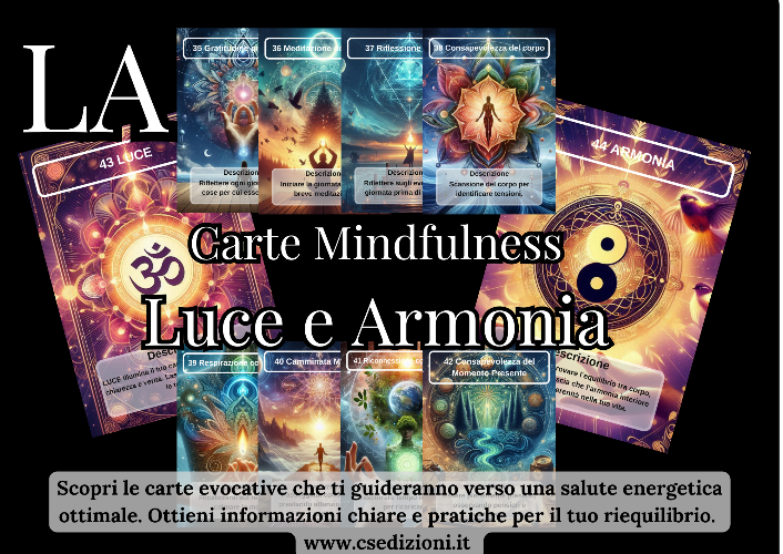 5 carte luce armonia MINDFULNESS, di cristian sinisi cs edizioni